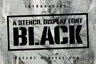 Bold Black Stencil Font for Creative Design Projects